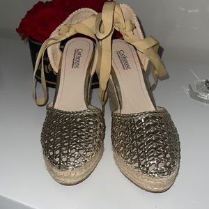 Catherine Malandrino Metallic Wedges